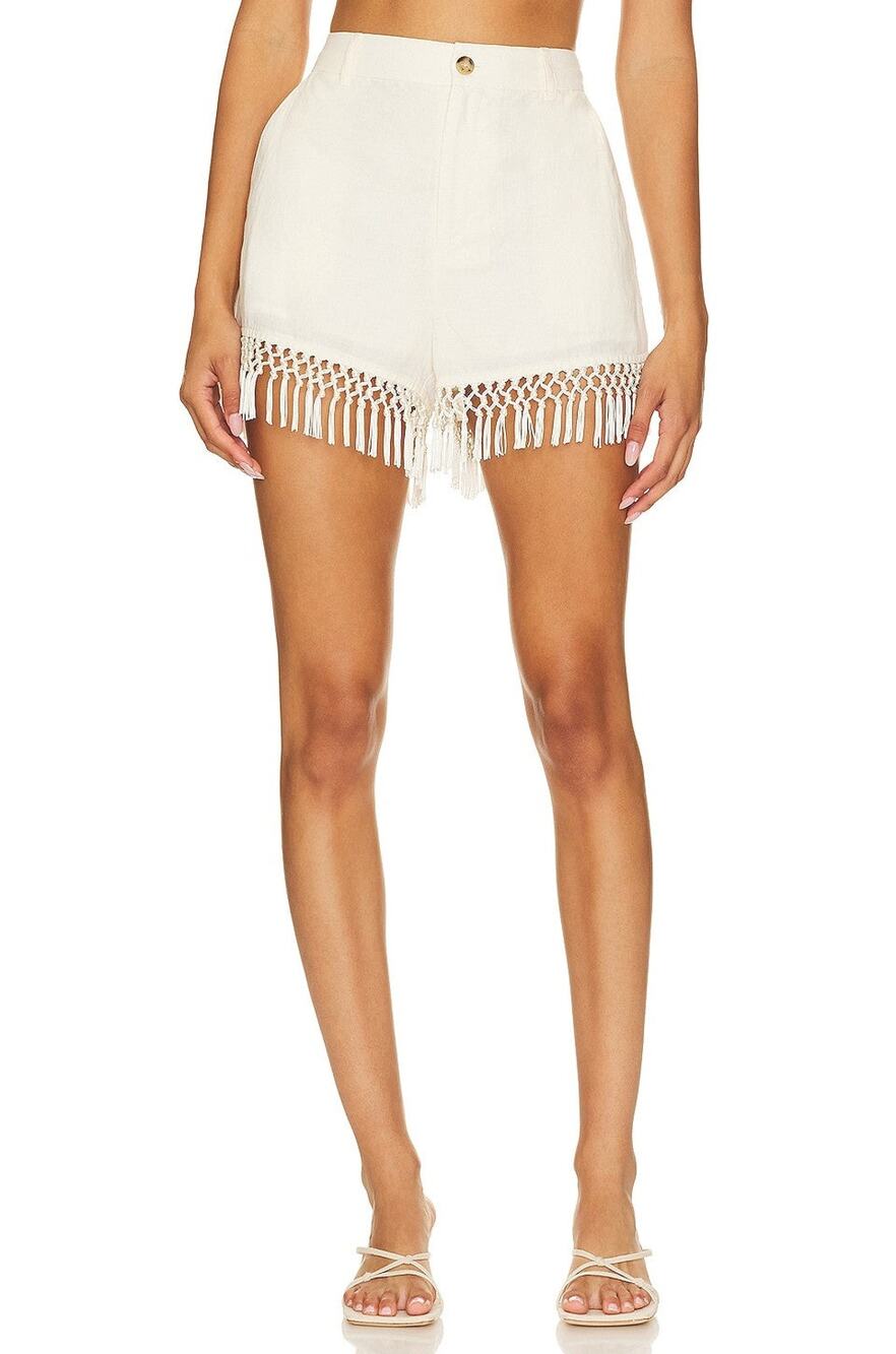CAMI NYC Semaj Fringe Trim Short - 2 - Macadamia